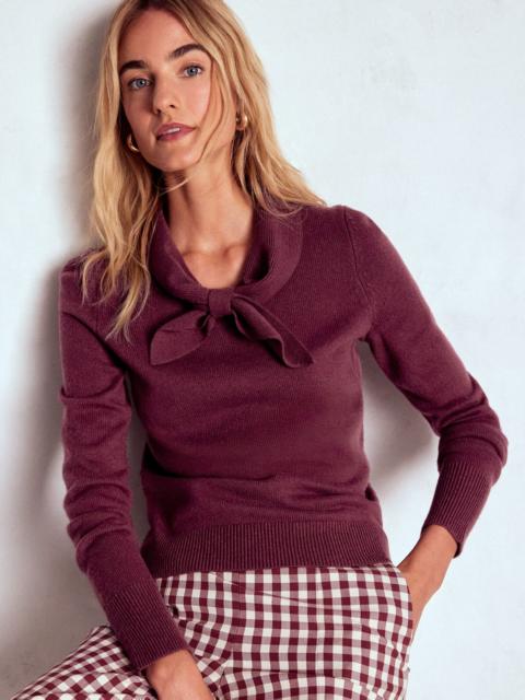 BODEN Knitted Bow Sweater-Deep Wisteria