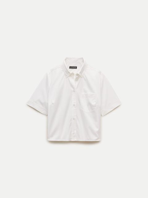 J.CREW Cropped button-up short-sleeve shirt in cotton poplin
