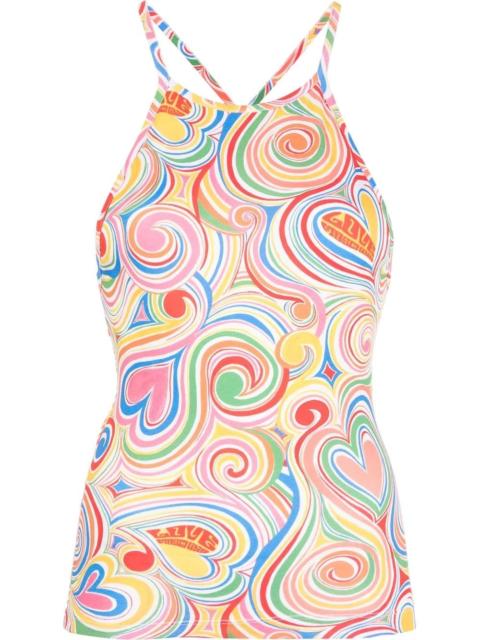Moschino swirled heart-print vest top