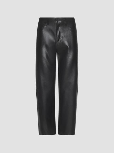 L'AGENCE Women's Mallis Coated High-Rise Barrel-Leg Jeans - Noir Coated