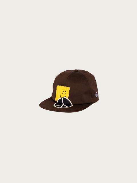 Kapital Chino Baseball Cap (PECKISH PEACE Embroidery) - Dark Brown