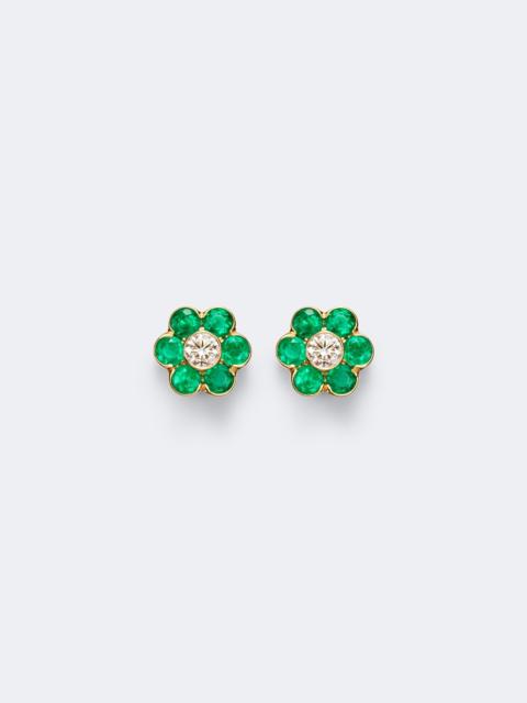 ANITA KO Flora 18kt gold earrings with emeralds and diamond