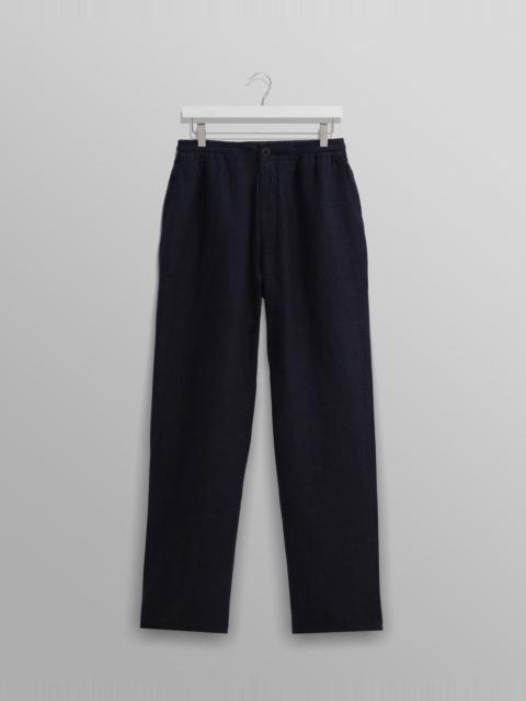 Wax London Glencoe - Navy Two-Tone Linen Trousers