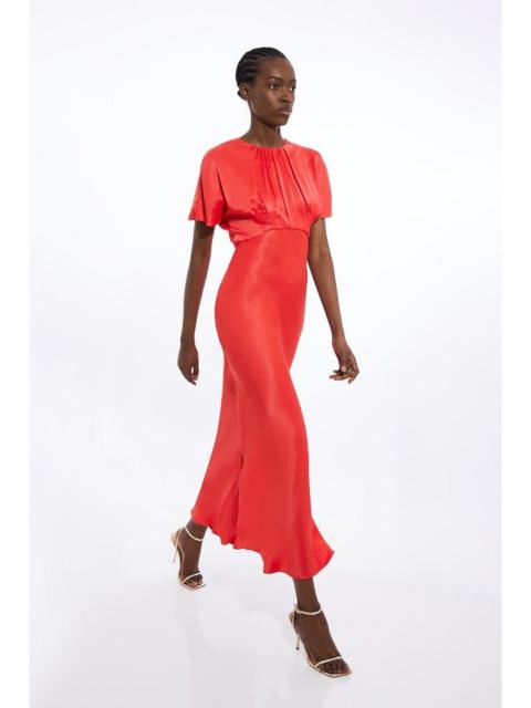 KAREN MILLEN Satin Woven Crepe Maxi Dress