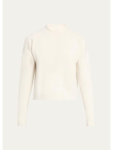 Rick Owens Men's Wool-Blend Cropped Crewneck Sweater