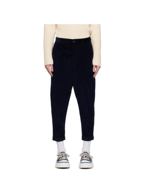 AMI Paris Navy Carrot Oversized Trousers