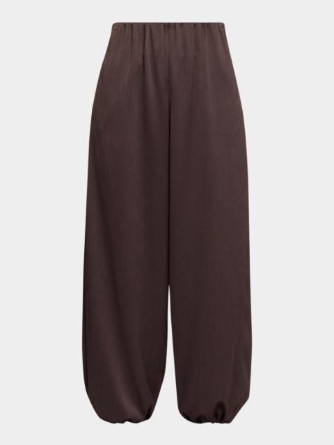 Vince Mid-Rise Plissé Satin Bubble Pants