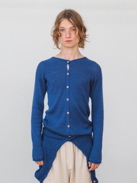 BASERANGE Drip Cardigan - Linen Seacell Rib