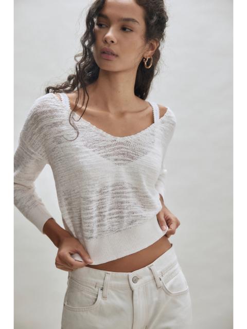 FREE PEOPLE Soft Focus Fine Gauge Linen Pullover