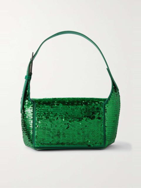 THE ATTICO 7/7 sequined leather shoulder bag