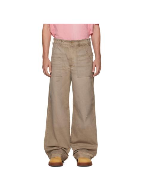 Acne Studios Beige Stained Twill Trousers