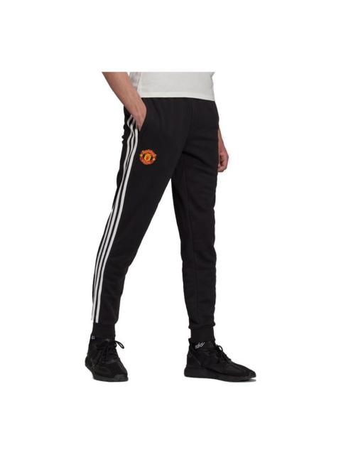 adidas Mufc Contrasting Colors Stripe Soccer/Football Bundle Feet Sports Long Pants Black GR3886