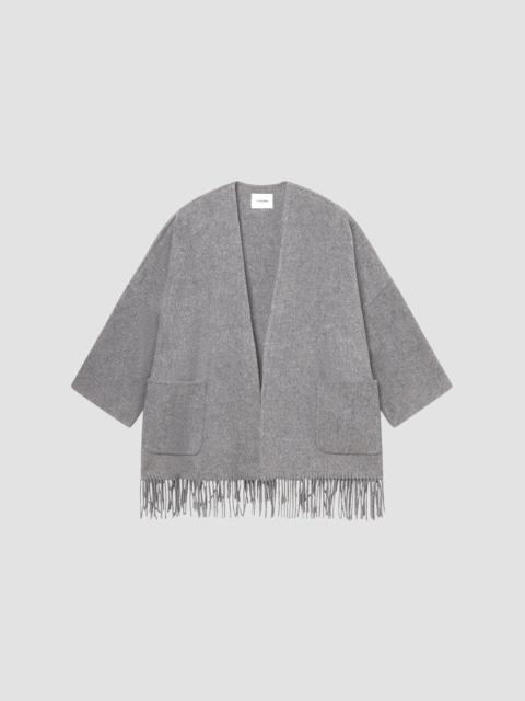 FRAME Women's Fringe Hem Wool-Blend Coat - Heather Grey