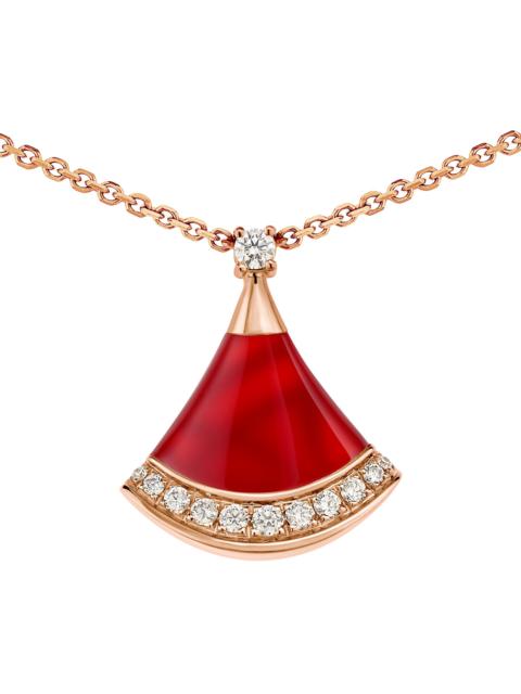 BVLGARI Women's Divas' Dream 18K Rose Gold, Carnelian & 0.13 TCW Diamond Pendant Necklace - Pink Gold