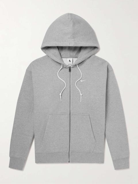 Nike Logo-Embroidered Cotton-Blend Jersey Zip-Up Hoodie