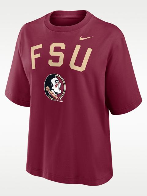 Nike Florida State Arch Over Logo Boxy Women's Nike College T-Shirt