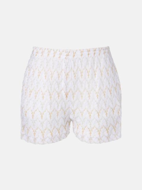 Missoni Open-knit lamé shorts