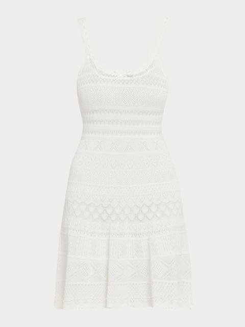 LoveShackFancy Darlena Fine Pointelle Knit Mini Dress