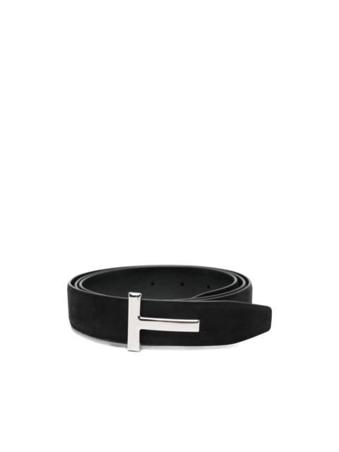 TOM FORD T-buckle suede belt