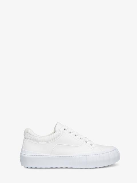 FENDI White leather low-tops