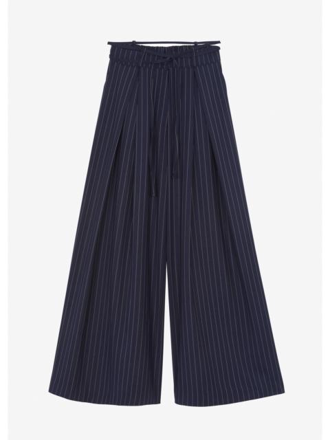 The Frankie Shop Noor Wide Pants - Navy Pinstripe