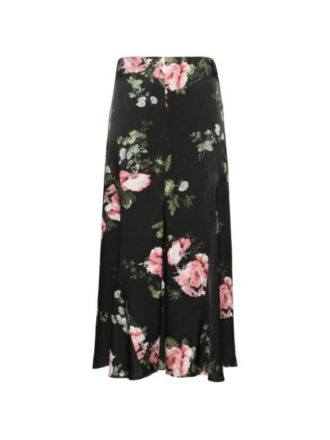 Erdem floral-print A-line midi skirt