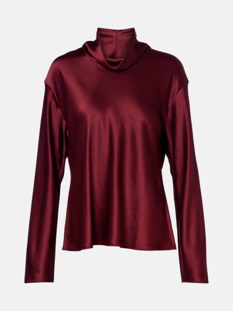 LESET Barb satin turtleneck top