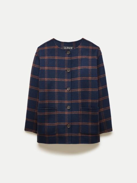 J.CREW Bianca coat in plaid drapey wool blend