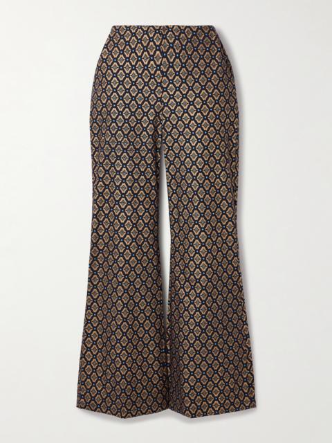 ALIX OF BOHEMIA Charlie Metallic Printed Cotton Flared Pants