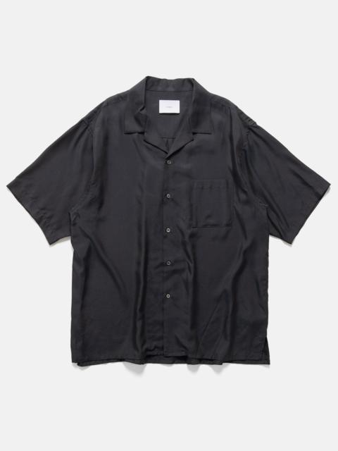 ssstein Cupro Twill Oversized Open Collar SS Shirt Black