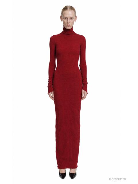 Marc Le Bihan Turtleneck Nylon Silk Long Dress