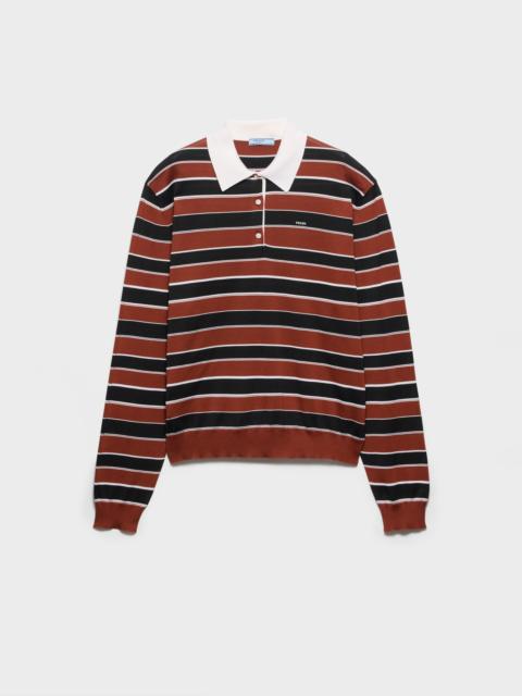 Prada Striped silk polo shirt
