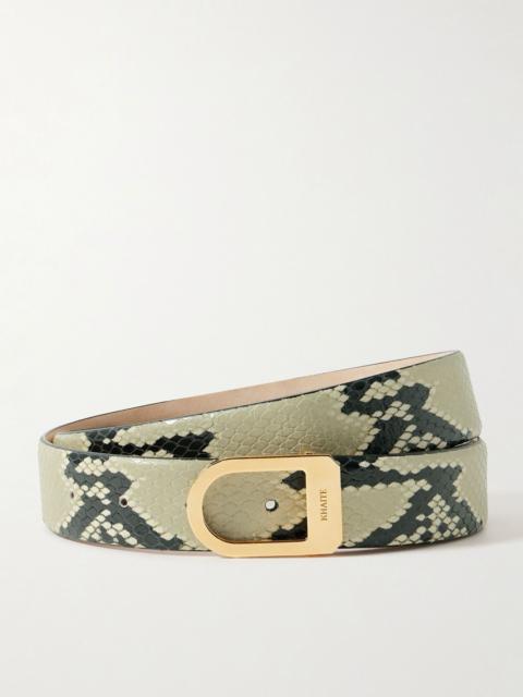KHAITE Saddle snake-effect leather belt Snake print
