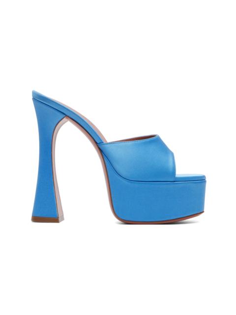 Amina Muaddi SSENSE Exclusive Blue Dalida Slipper 140 Heeled Sandals