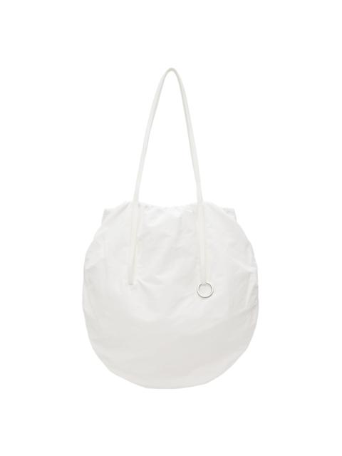 White Shirring String Bag