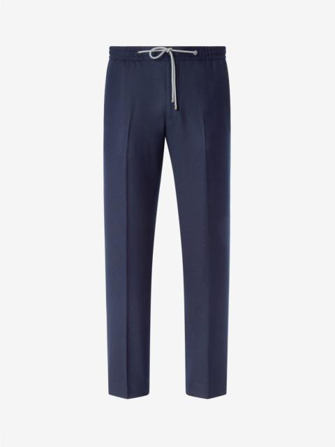 CORNELIANI Navy blue stretch flannel joggers