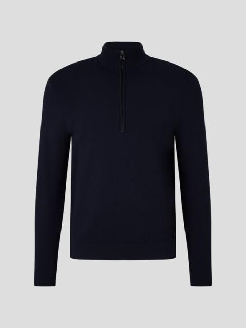 BOGNER Lennard Half-zip pullover in Navy blue