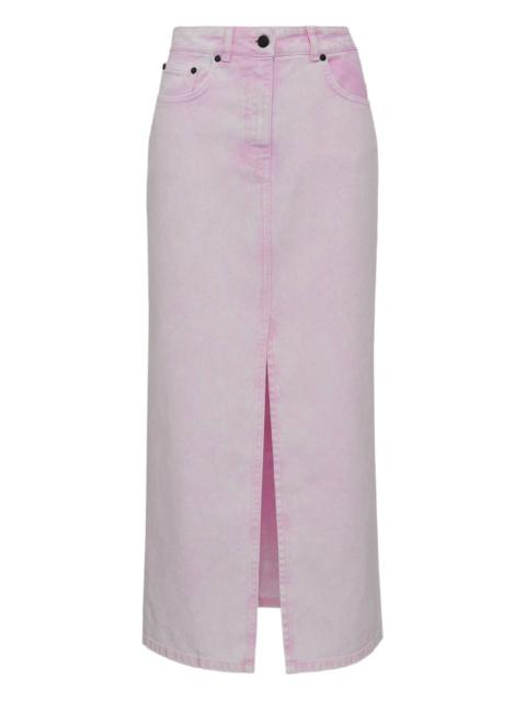 MSGM denim slit maxi skirt
