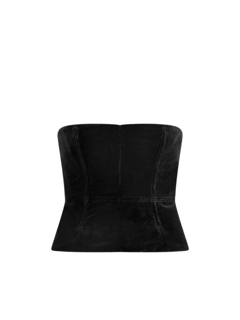 VISCOSE VELVET STRAPLESS CORSET