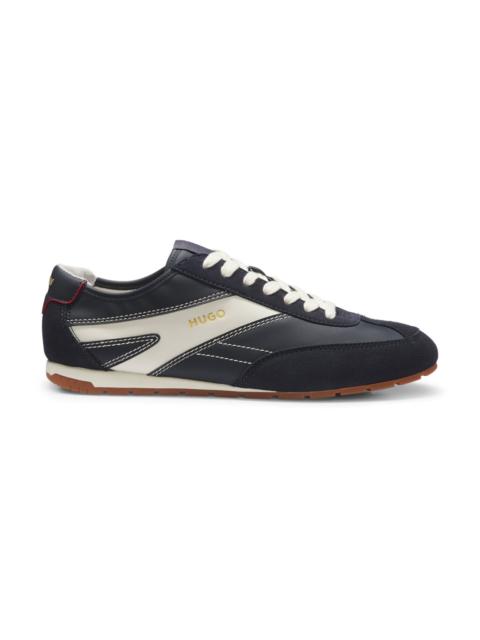 HUGO SUEDE-PANELED SNEAKERS WITH A RETRO SILHOUETTE
