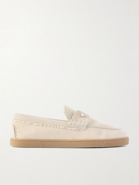Christian Louboutin Chambeliboat shearling-lined suede loafers Cream
