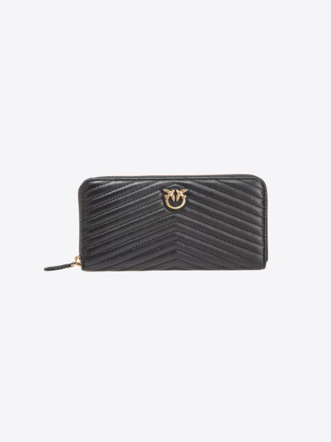 PINKO ZIP-AROUND WALLET IN CHEVRON-PATTERNED NAPPA LEATHER