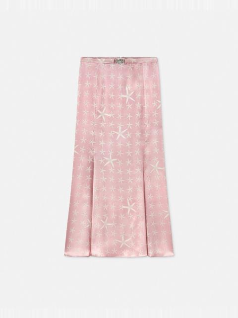 VERSACE Stella Marina Flowing Silk Midi Skirt