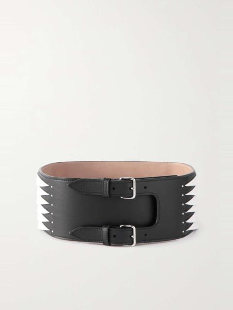 Two-tone leather waist belt