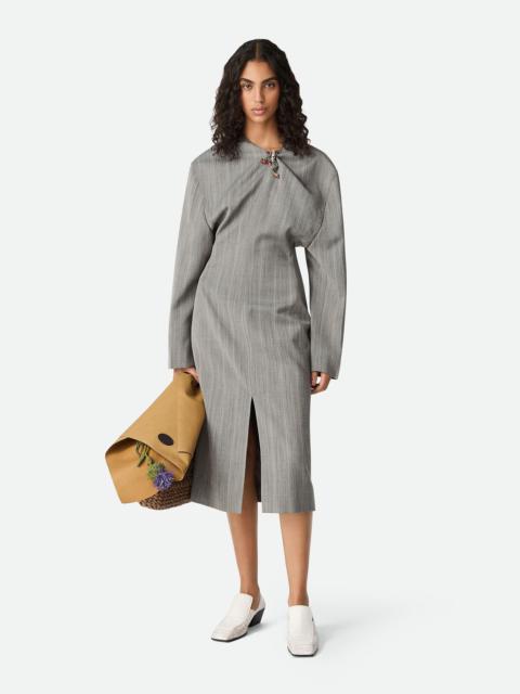 Bottega Veneta Wool Subtle Stripe Dress