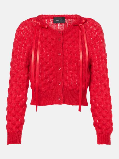 Simone Rocha Bow-detail open-knit wool-blend cardigan