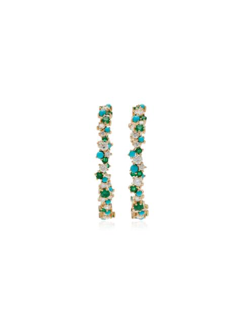 SYDNEY EVAN 14k Yellow Gold Large Diamond Hoop Earrings blue