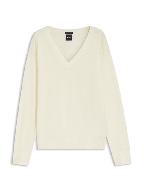 BOSS V-NECK SWEATER IN MERINO WOOL