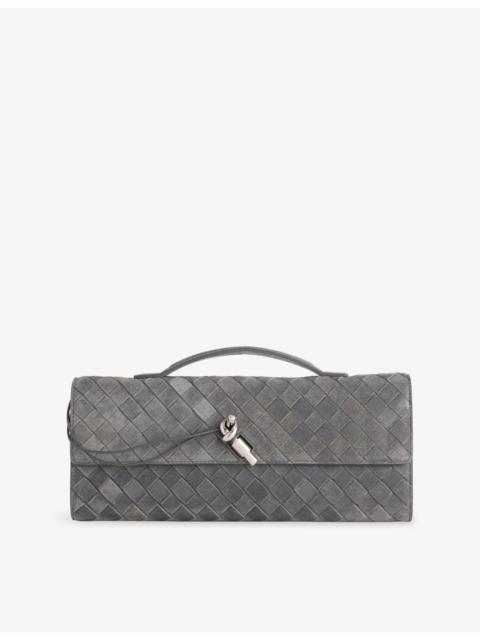 Bottega Veneta Andiamo Intrecciato Leather Clutch Bag