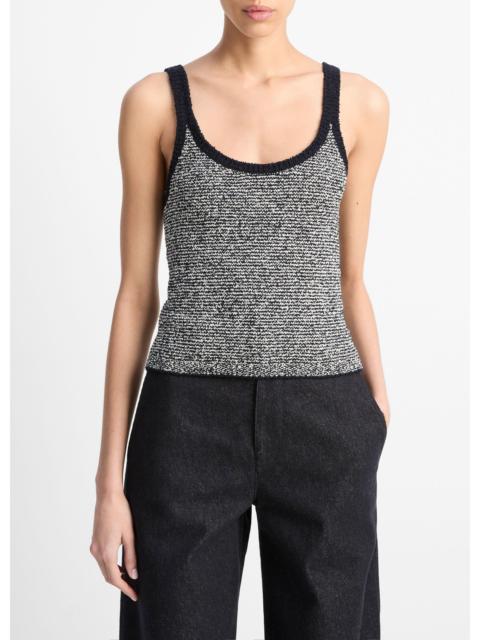 Vince Textured Micro-Stripe Italian Cotton-Blend Sweater Tank